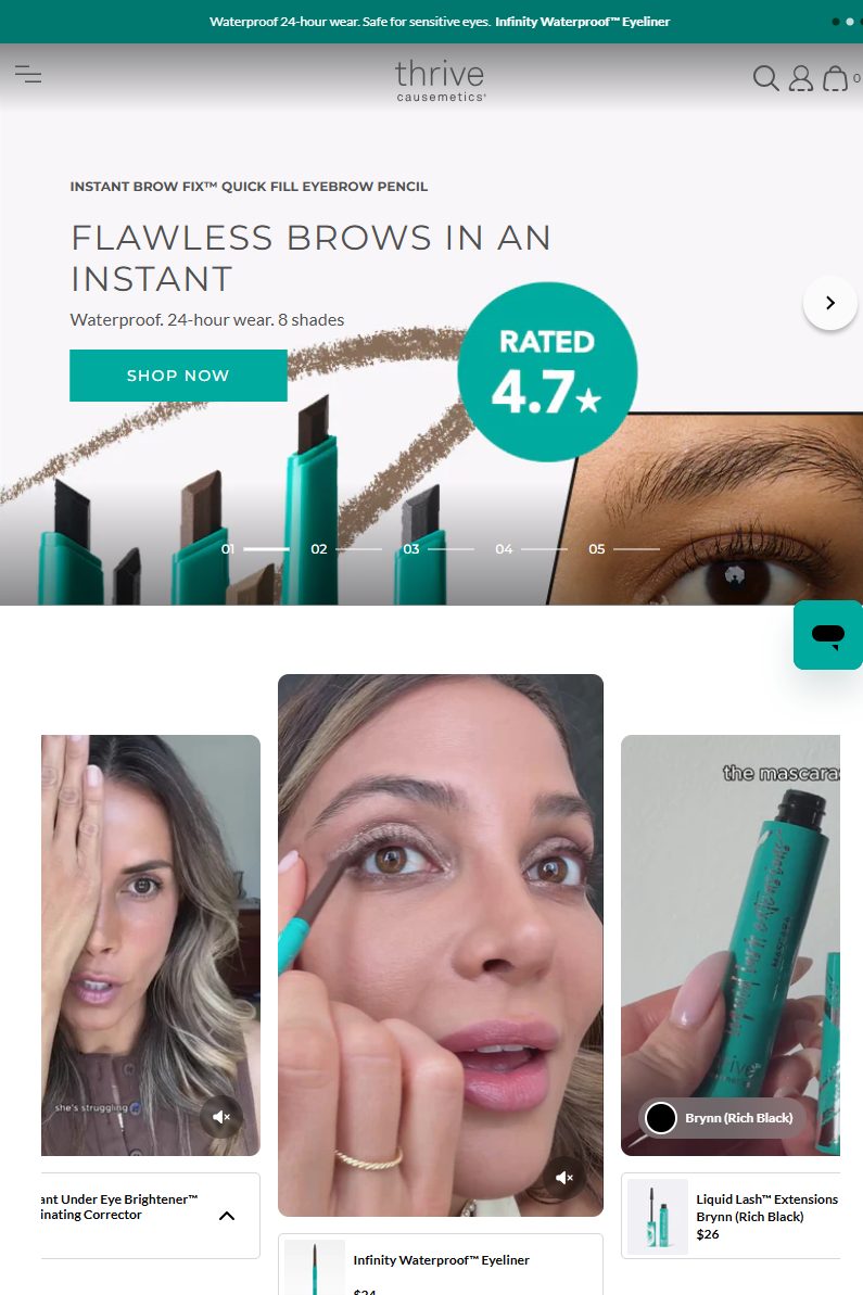 Thrive Causemetics storefront preview